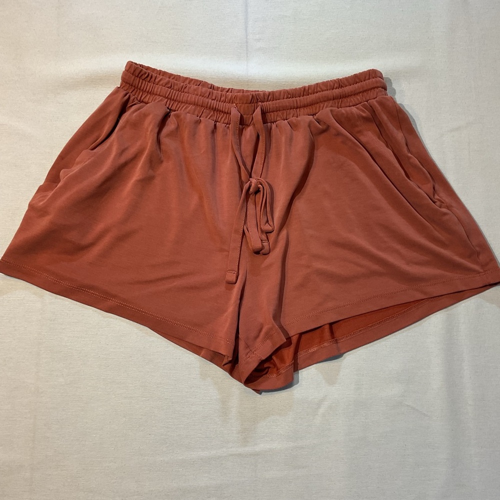 Aerie Women's Basic Coral/Red Sweat Shorts Size S Casual Comfy Lounge Sleep